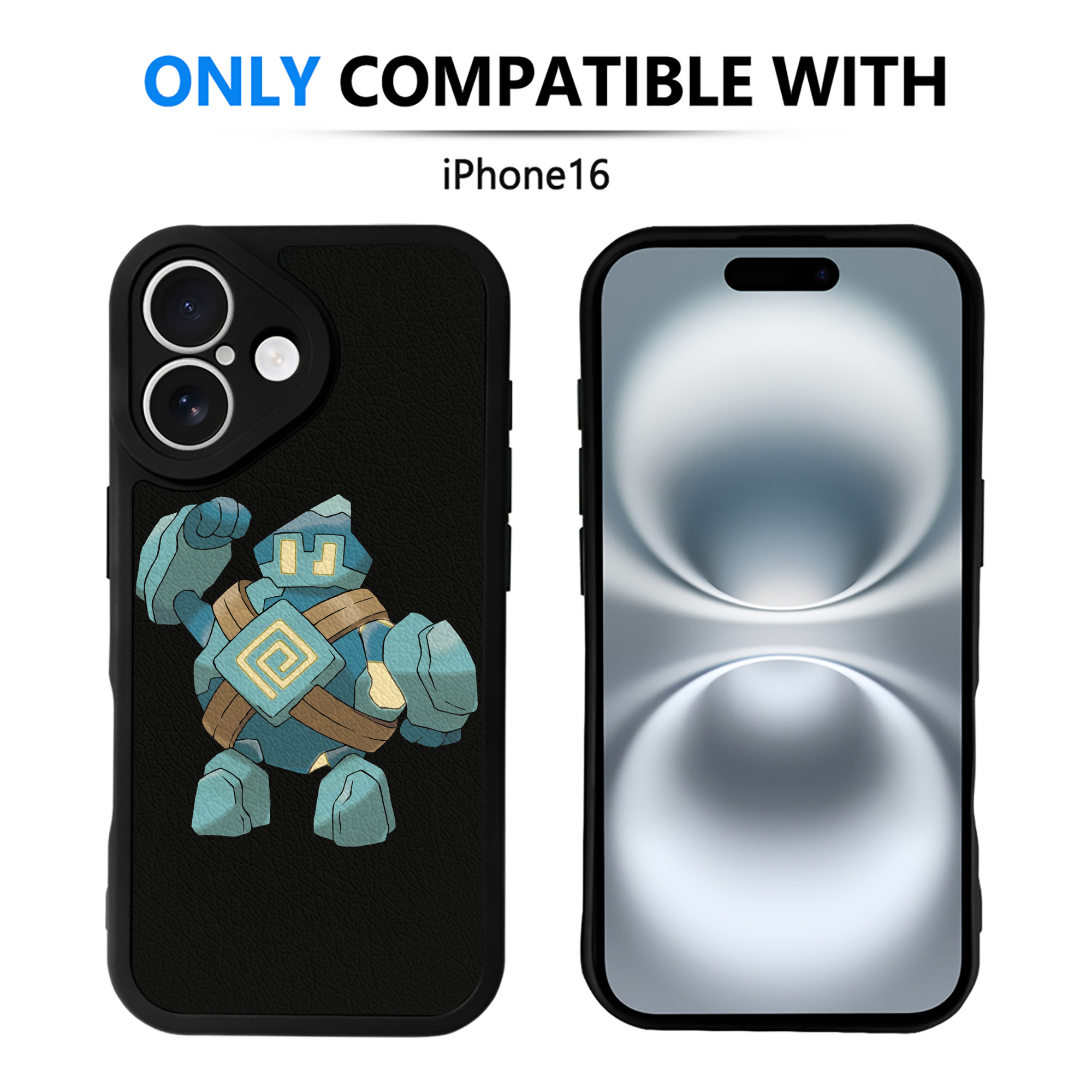 （画像用） ポケットモンスター Pokémon 【iPhone 16シリーズ対応】シリコンスマホケース（レザー調） 材質：シリコン